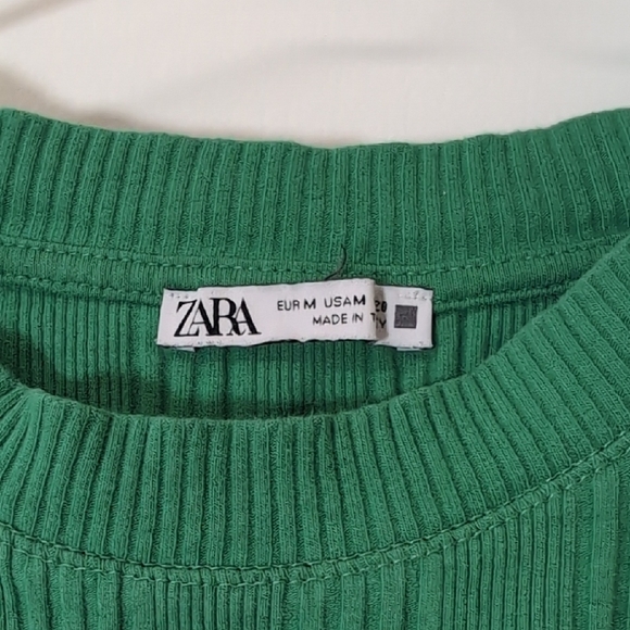Zara Emerald Ribbed Tank Top - Picture 4 of 13